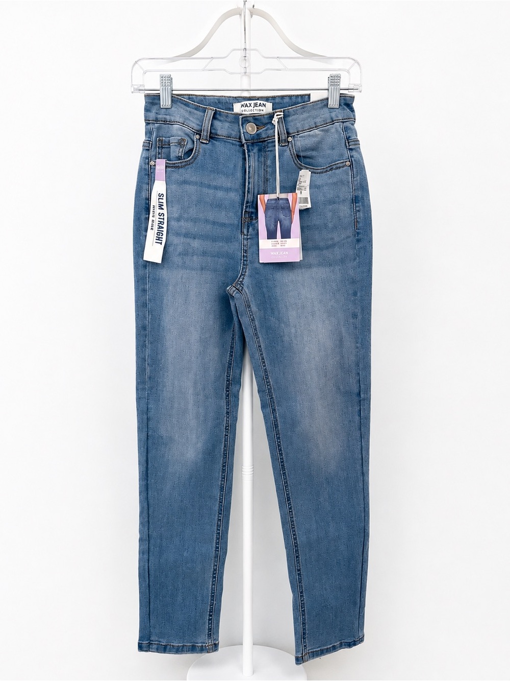 Slim straight wax jeans